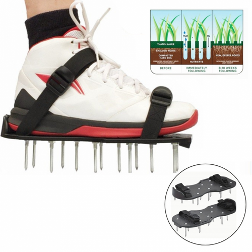Aerator sandałowy z kolcami, wertykulator na buty, duzy, czarny AS03