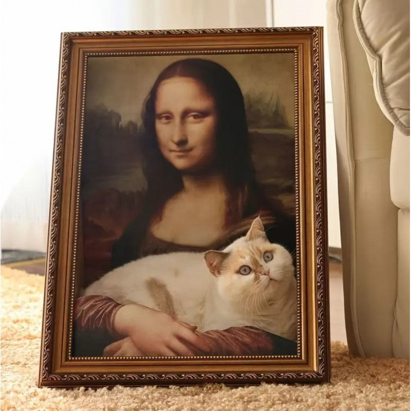 Drapak domek DLA KOTA - obraz ramka Mona Lisa, legowisko KOT29