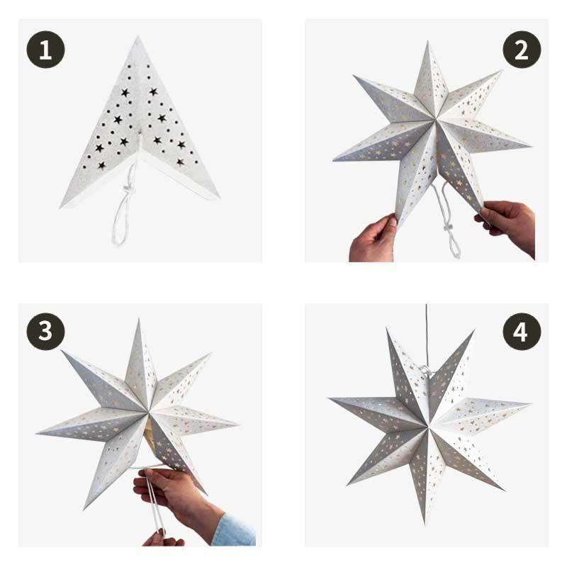DUŻA GWIAZDA PAPIEROWA ŚWIĄTECZNA AŻUROWA welurowa zielona 45 cm WITRAŻ 3D WG10