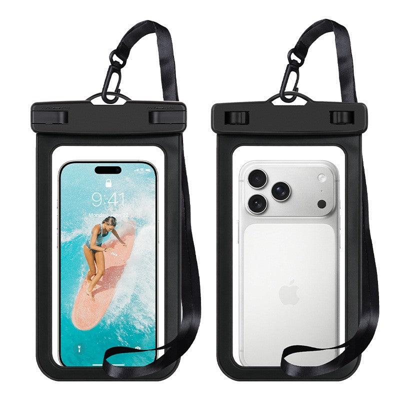 ETUI WODOODPORNE, wodoszczelny pokrowiec na telefon, ze smyczą, czarny CASE09
