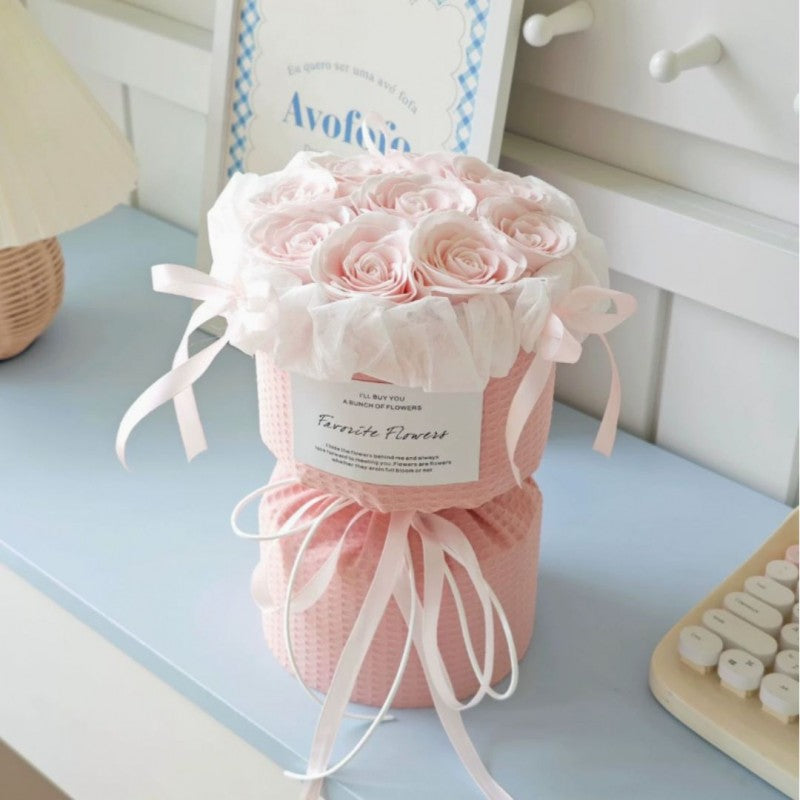 Flower box, bukiet zapachowych kwiatów mydlanych w pudełku, 9szt. BUK33R