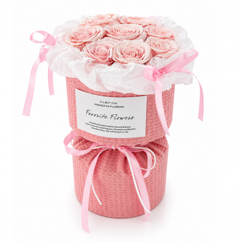Flower box, bukiet zapachowych kwiatów mydlanych w pudełku, 9szt. BUK33R