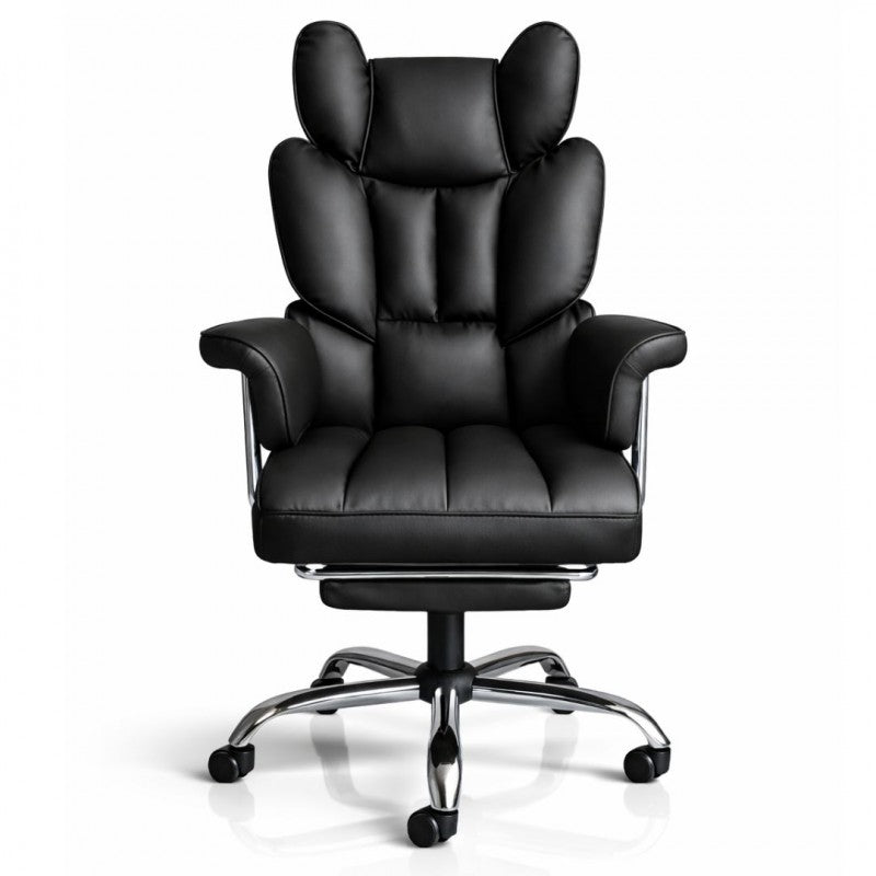 Fotel biurowy obrotowy RELAX PRO z podnóżkiem - ecoskóra czarny KO50CZ