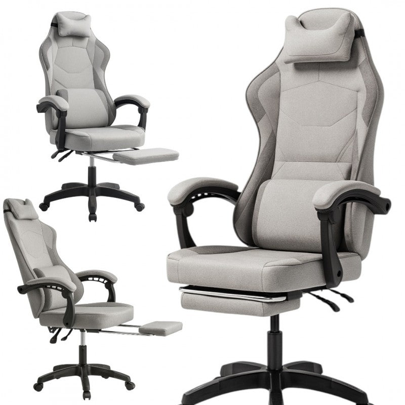 Fotel gamingowy obrotowy VECTOR z masażerem podnóżkiem KO48SZ