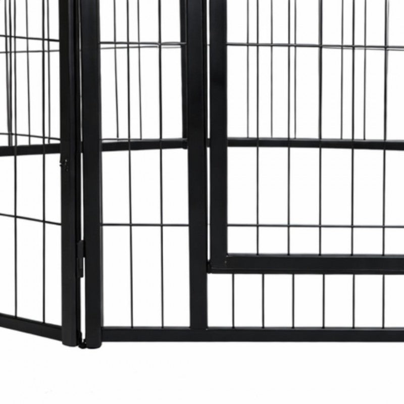 Kojec metalowy, klatka dla psa z bramką, składany wybieg, 8 paneli 80x80 KOT32