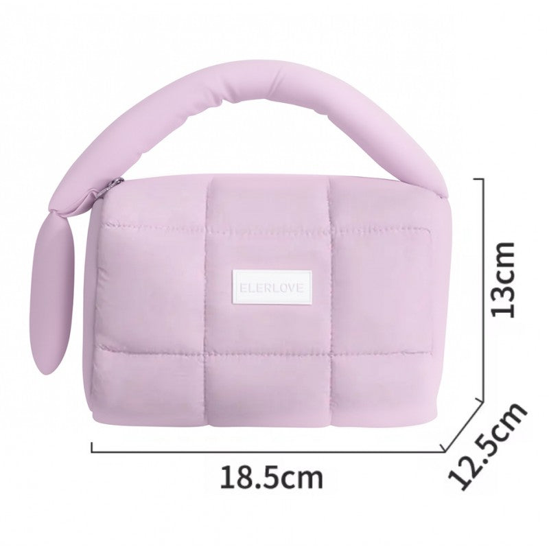 Kosmetyczka damska pikowana kuferek z rączką 18,5 x 12,5 x 13 cm KS140FIO