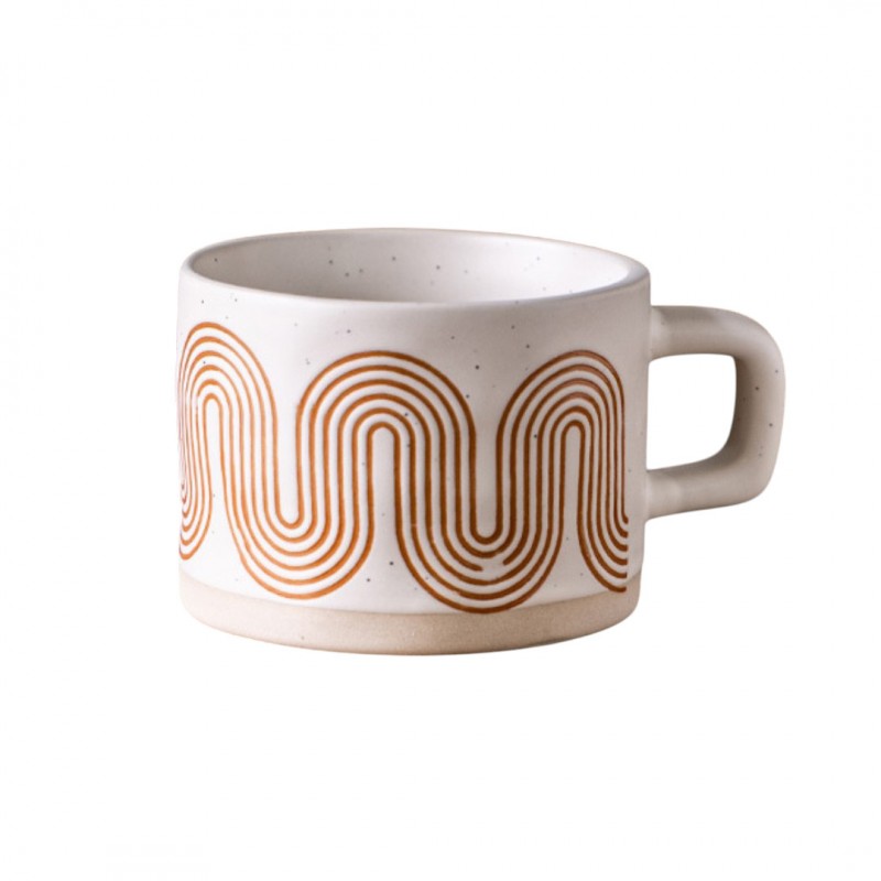 Kubek ceramiczny, geometryczny wzór, 250ml - KB29