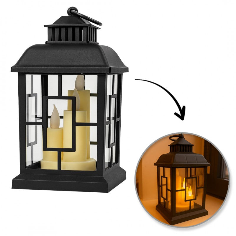 Lampion dekoracyjny LED z imitacją świec 12 x 23 cm - LAMP54WZ1