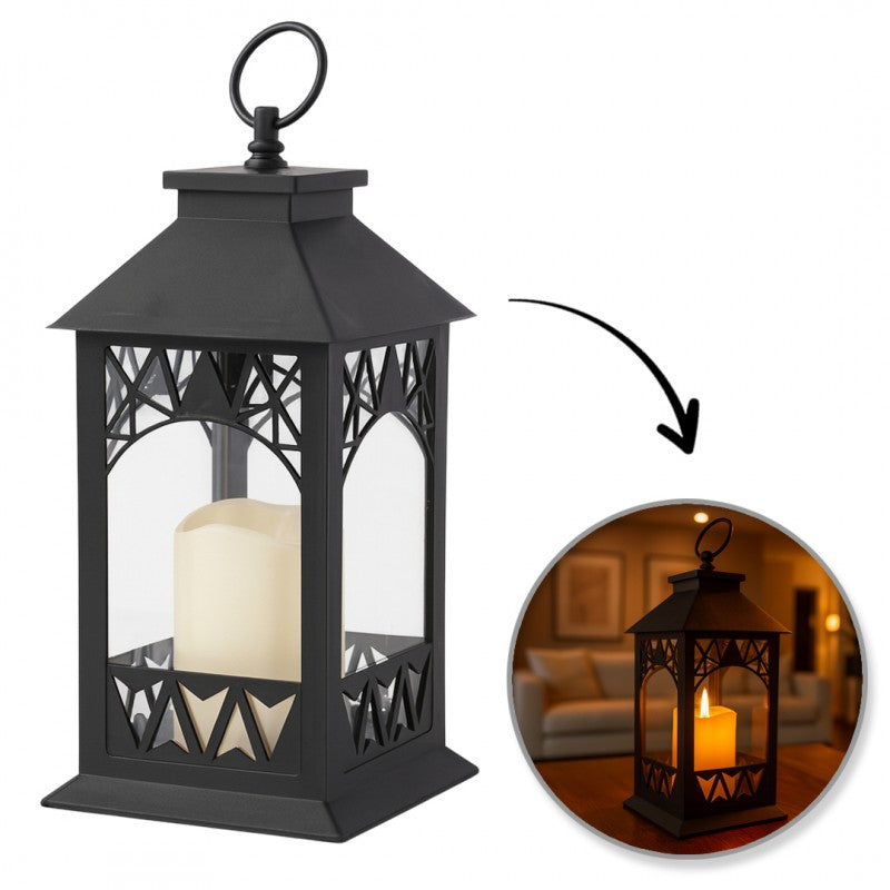 Lampion dekoracyjny LED z imitacją świecy 14 x 30 cm - LAMP56WZ2