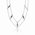 NASZYJNIK CHOKER podwójny, łezki srebrny N583S