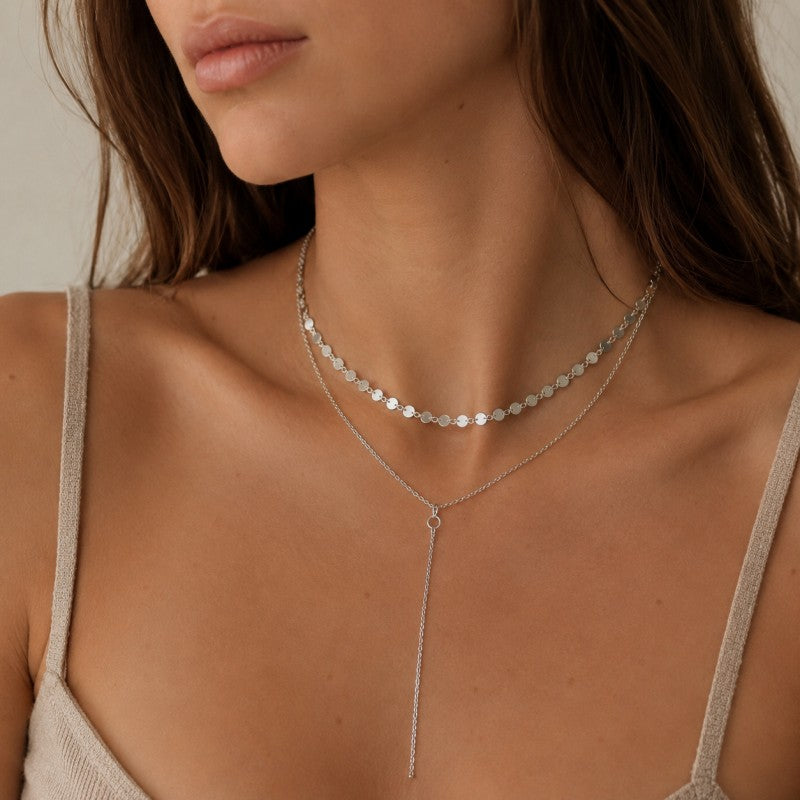NASZYJNIK CHOKER wpadający Z DIAMENCIKIEM N537S
