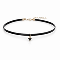 Naszyjnik, czarny choker z ozdobnym trójkącikiem N275
