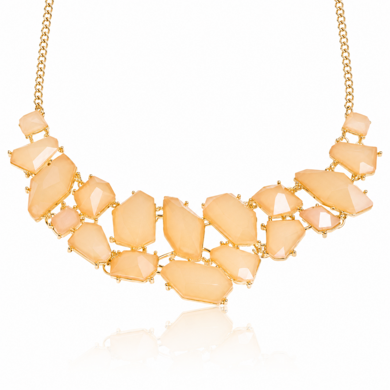 Naszyjnik, kolia z pomarańczowymi kamyczkami, ORANGE SHAPE N266