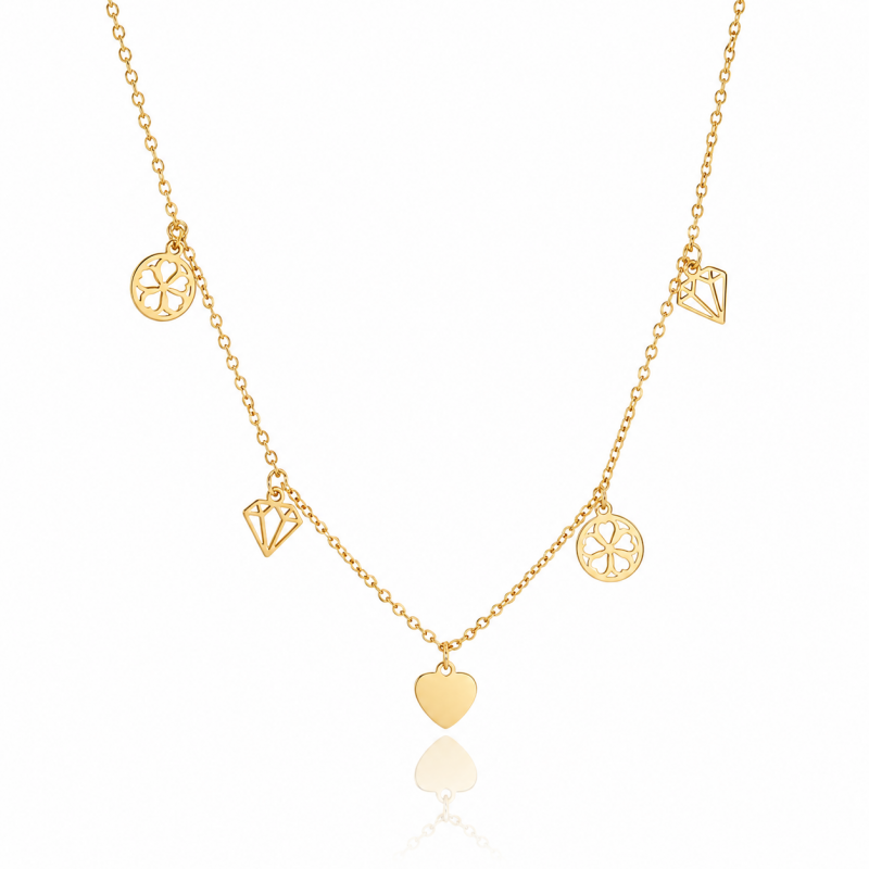 Naszyjnik stal chirurgiczna pozłacana 14k gold NST1371