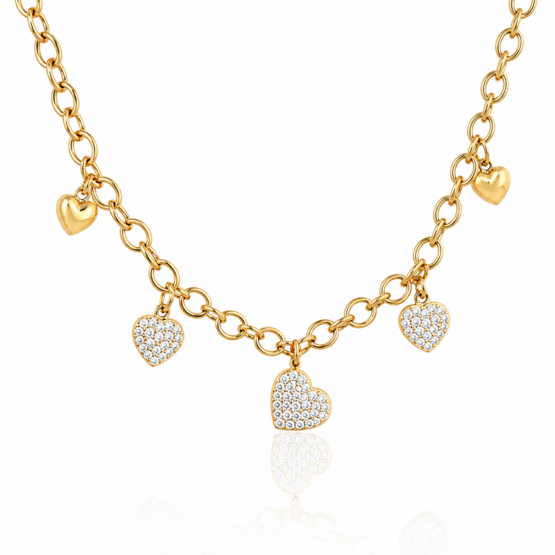 Naszyjnik stal chirurgiczna pozłacana 14k gold NST1393