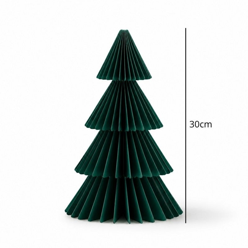Papierowa dekoracja choinka Bożonarodzeniowa składana, zielona 30cm WOZ66