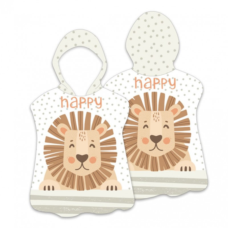 Ręcznik kąpielowy plażowy, na basen peleryna dziecięca HAPPY 60 x 60cm PEL02WZ1