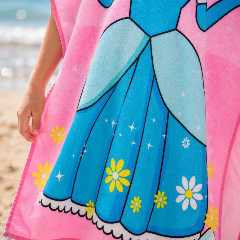Ręcznik kąpielowy plażowy, na basen peleryna dziecięca KOPCIUSZEK PEL01WZ19