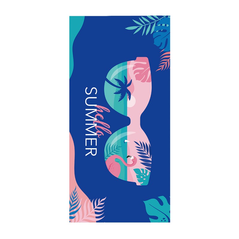 Ręcznik plażowy, na basen niebieski HELLO SUMMER 150x70 REC54WZ9