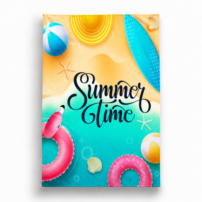 Ręcznik plażowy, na basen SUMMER TIME, wakacyjny morze 150x70 REC54WZ10