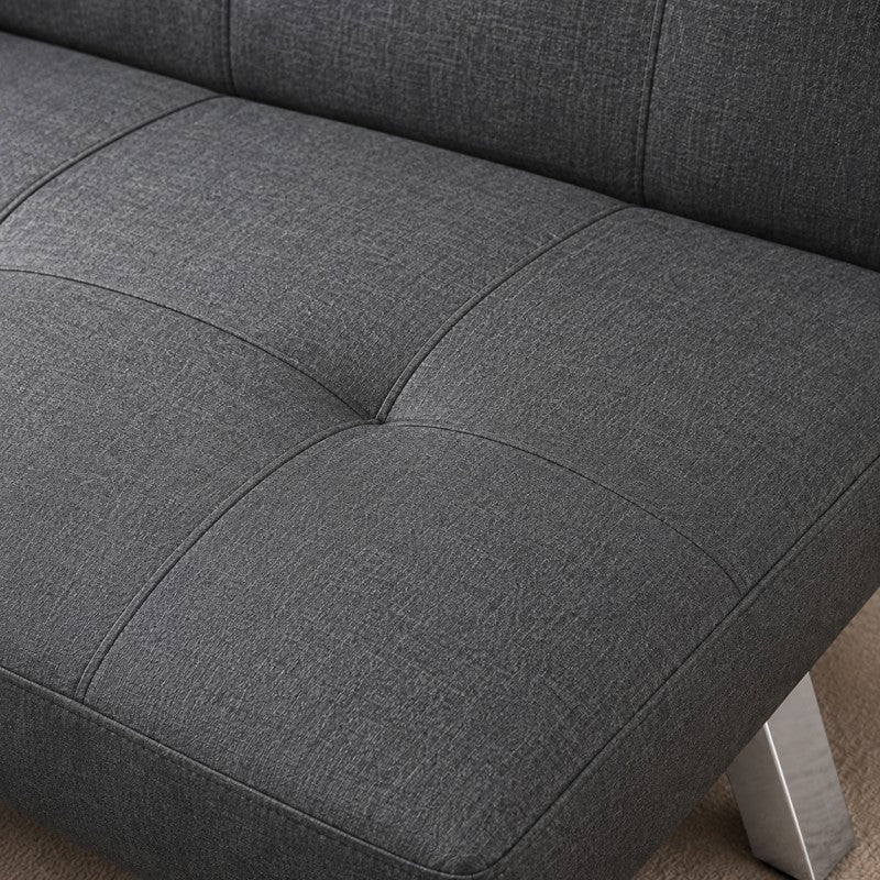 Sofa, kanapa 3 osobowa FLEX z funkcją spania, chromowane nogi, grafit melanż SOF04GRAF