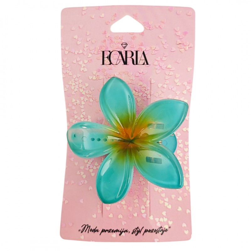 Spinka do włosów klamra XL KLIPS kwiat ombre niebieski 6 cm SP405