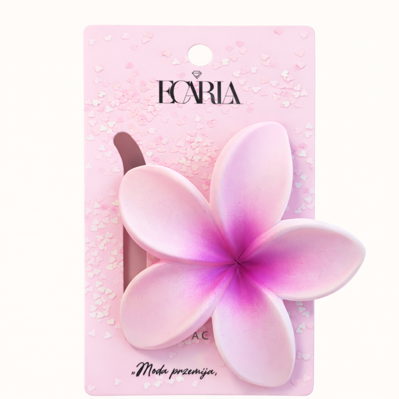 Spinka do włosów klamra XL kwiat OMBRE matowa różowa 7,5 x 7,5cm SP382