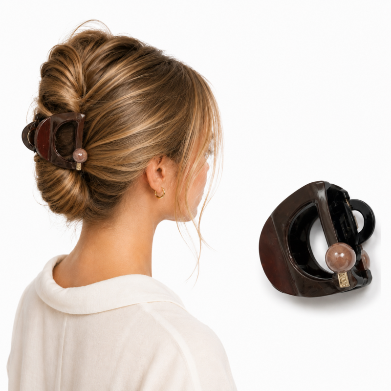 Spinka do włosów XL, brązowa elegancka klamra SP472