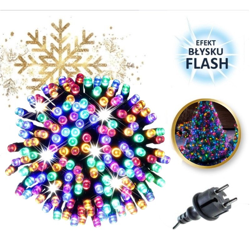 Światełka lampki 500 LED MULTIKOLOR, FLASH BIAŁY LAMP31MULTI