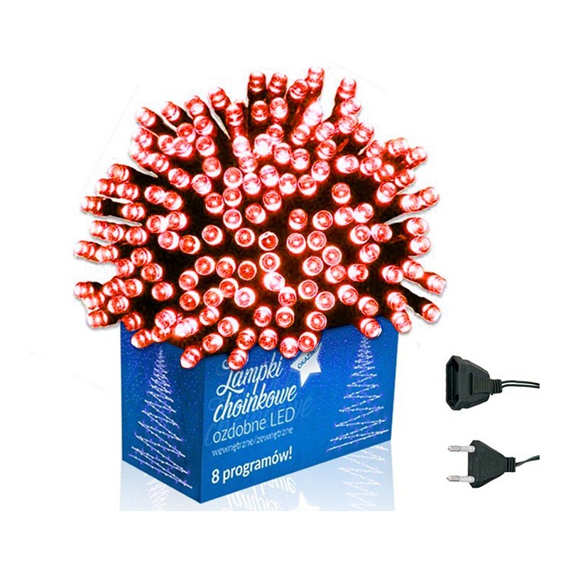 Światełka lampki wewnętrzne/zewnętrzne 500 LED CZERWONE LAMP04CZE