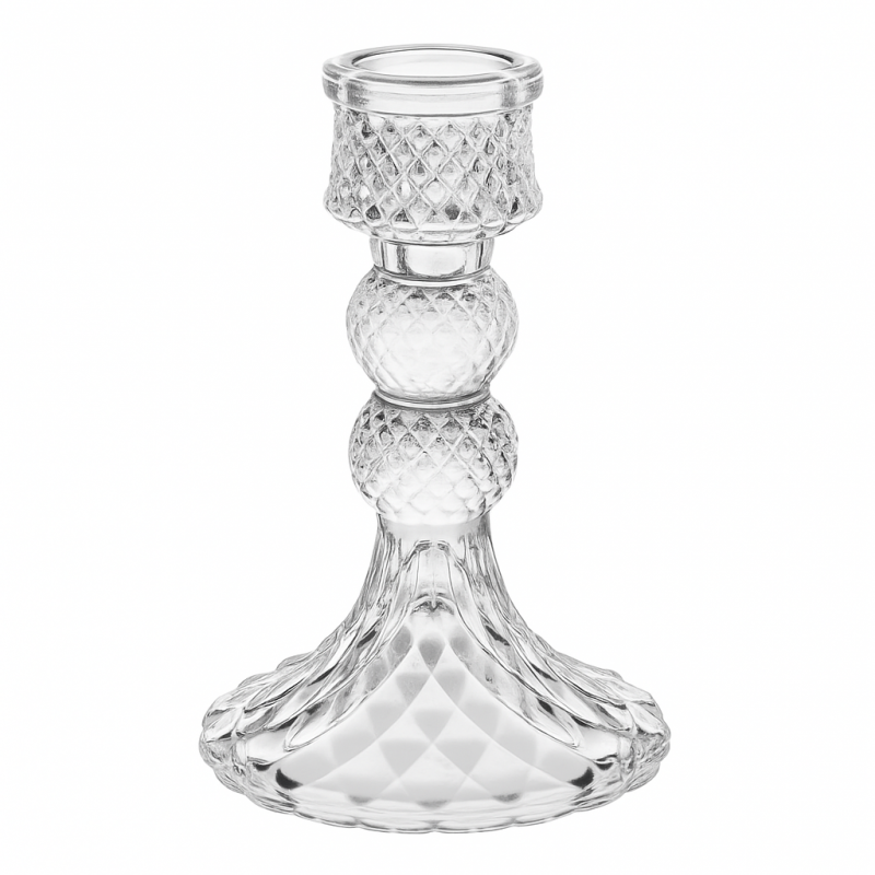 Świecznik dekoracyjny, szklany Glamour 12,5 cm - SW14
