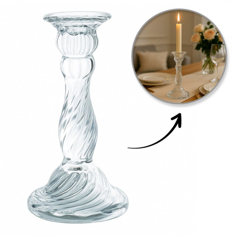 Świecznik dekoracyjny, szklany Glamour 16,5 cm - SW16