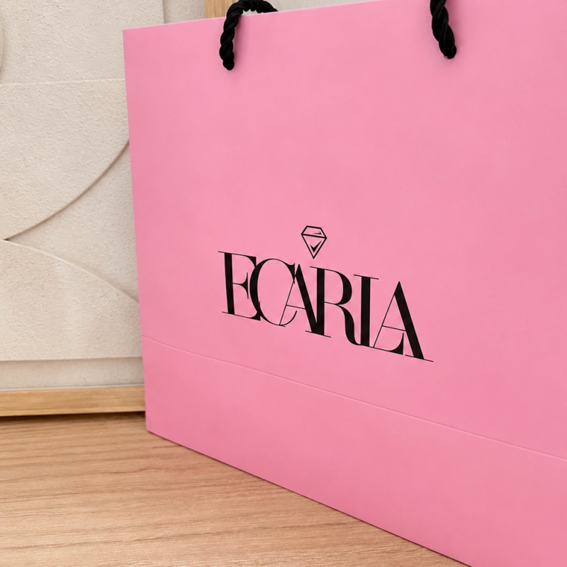 Torba ozdobna prezentowa, średnia 25x12x22cm powlekana matowa, różowa z logo GF06