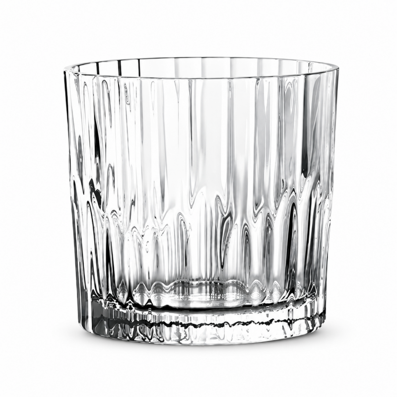 Zestaw 6 szt szklanek ryflowanych do kawy, whisky, grube szkło 300ml SZK225ZESTAW6