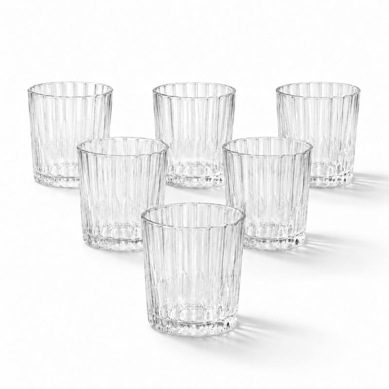 Zestaw 6 szt szklanek ryflowanych do latte, napojów, drinków 210ml SZK224ZESTAW6
