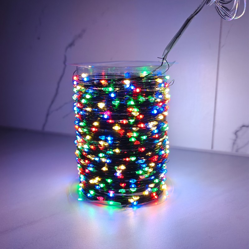 Zewnętrzne/ wewnętrzne lampki choinkowe drucik 1000LED 100m, multikolor LAMP35MULTI